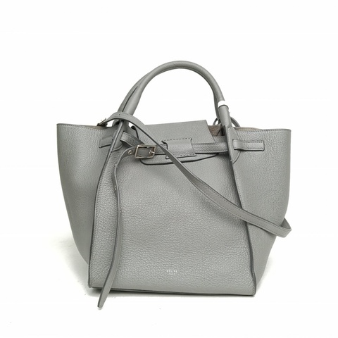 CELINE BigBagBucket水桶包小號灰色牛皮銀扣