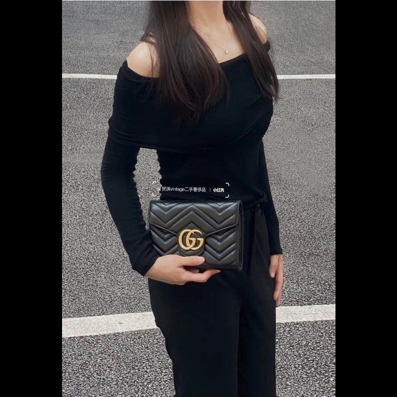 Gucci 古馳 GG Marmont 鏈條包 Woc-1