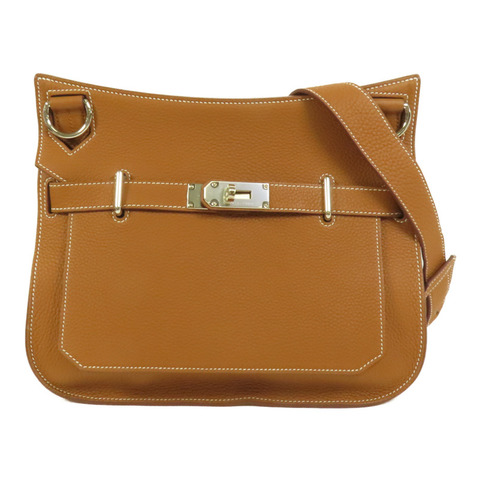 HERMES Clemence皮革Jypsiere 31銀扣肩背袋Gold