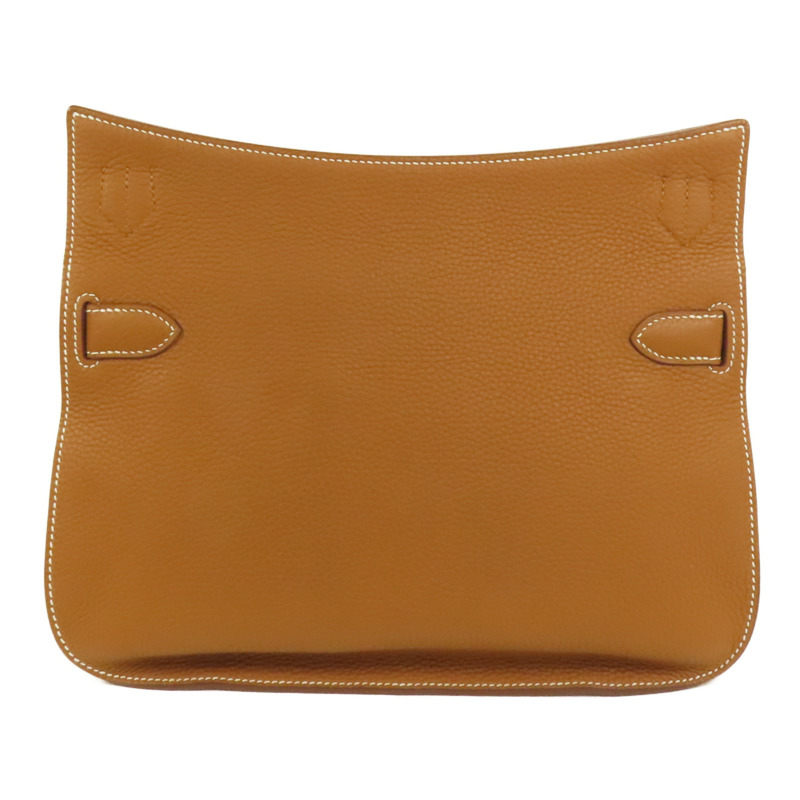 HERMES Clemence皮革Jypsiere 31銀扣肩背袋Gold-1
