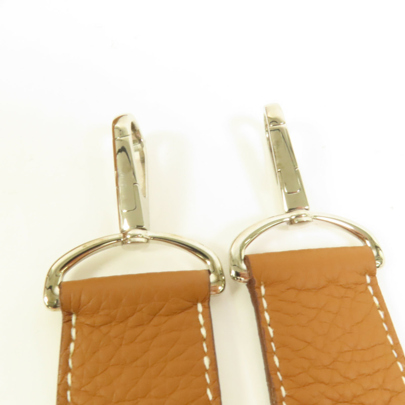 HERMES Clemence皮革Jypsiere 31銀扣肩背袋Gold-6