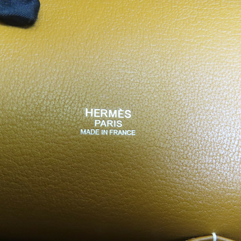HERMES Clemence皮革Jypsiere 31銀扣肩背袋Gold-8