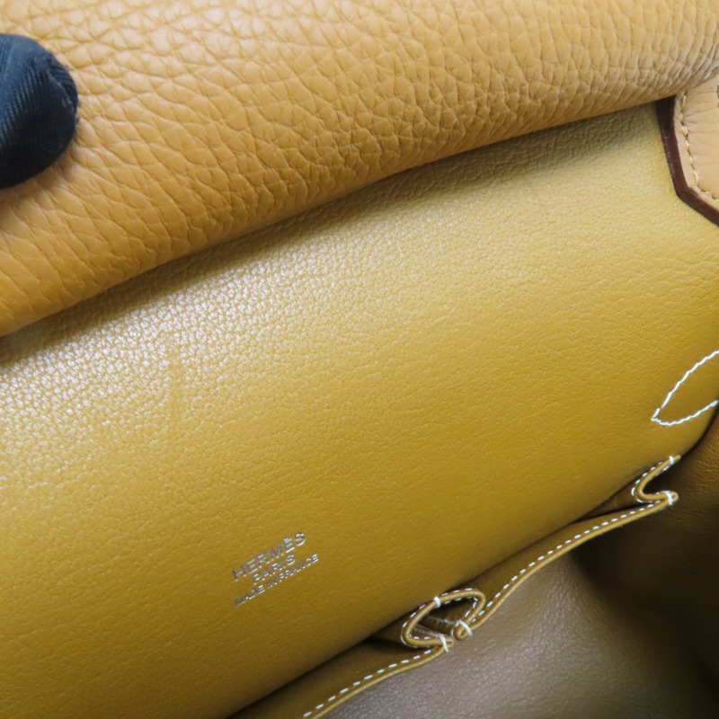 HERMES Clemence皮革Jypsiere 31銀扣肩背袋Gold-15