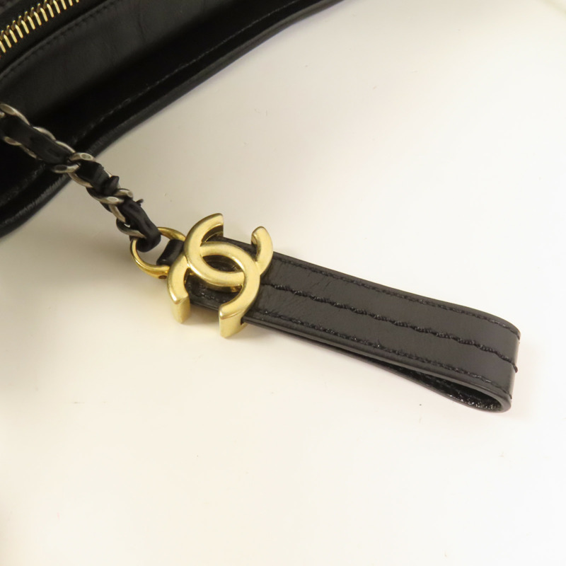CHANEL 牛皮皮革Gabrielle Medium鏈帶肩背袋-6