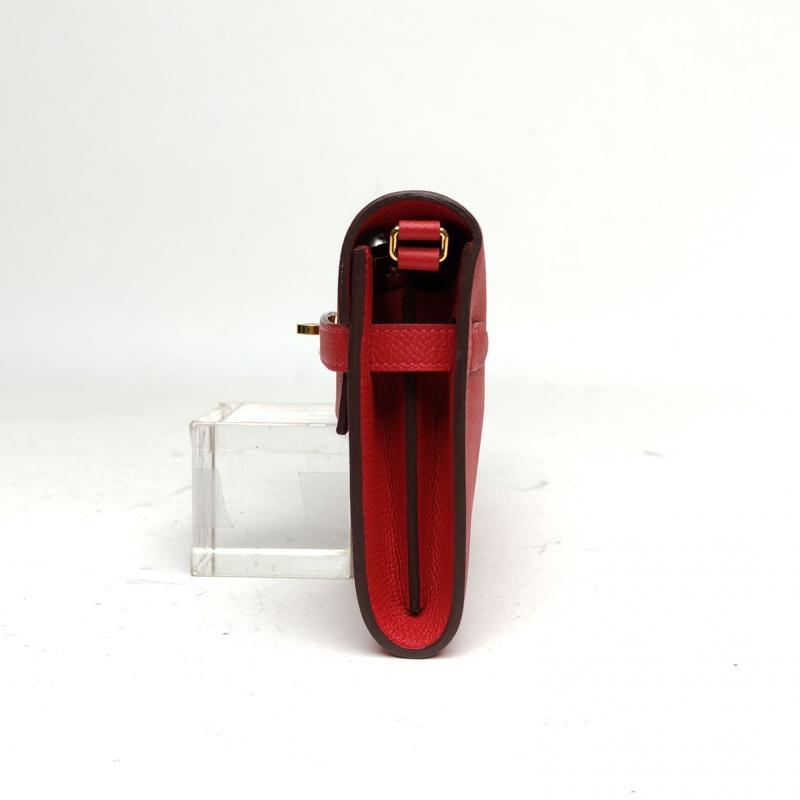 HERMES KellyLongToGo辣椒紅Epsom皮Y刻金扣-1
