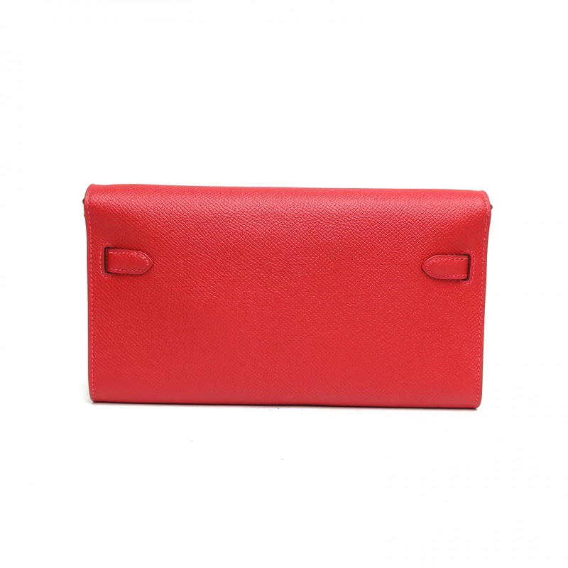 HERMES KellyLongToGo辣椒紅Epsom皮Y刻金扣-2