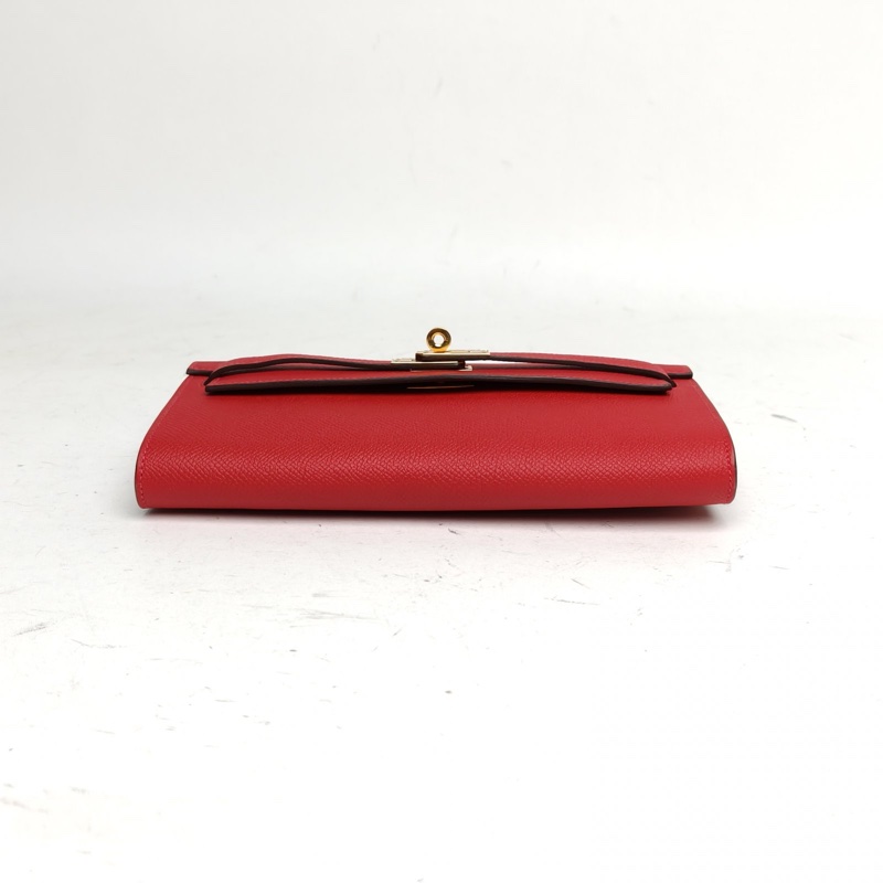 HERMES KellyLongToGo辣椒紅Epsom皮Y刻金扣-3