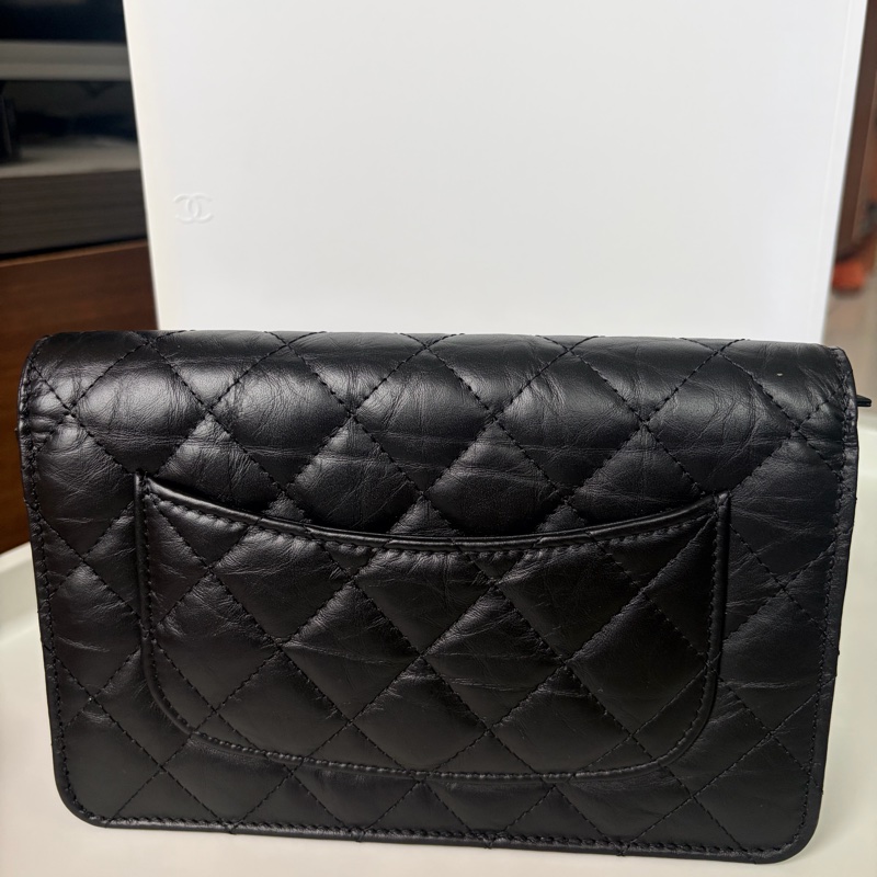 香奈兒Chanel 2.55 經典款黑金WOC(黑色、金釦)晶片款-1