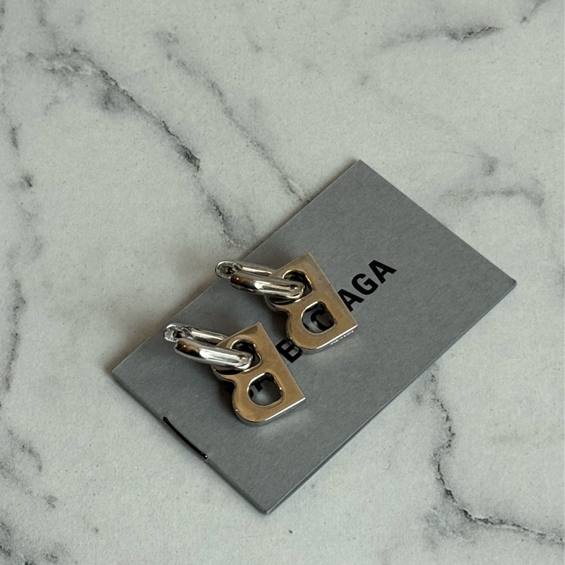 Balenciaga 銀色B小鑽耳環 ❤️🔥❤️🔥-2