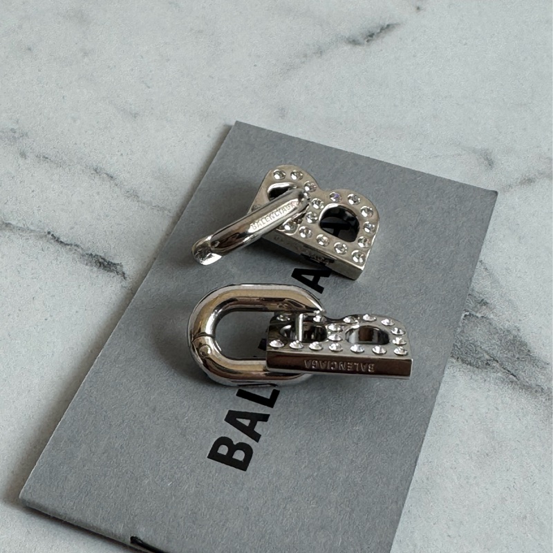 Balenciaga 銀色B小鑽耳環 ❤️🔥❤️🔥-4