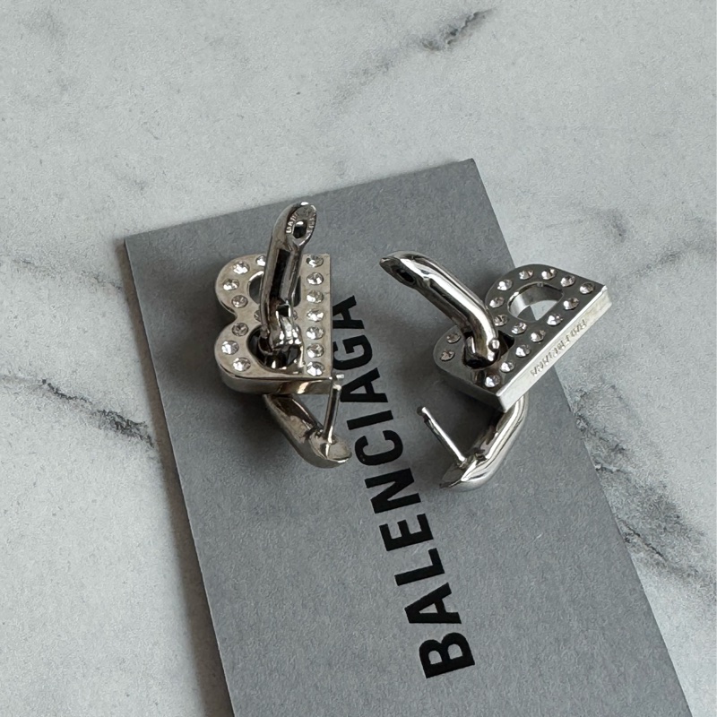 Balenciaga 銀色B小鑽耳環 ❤️🔥❤️🔥-5