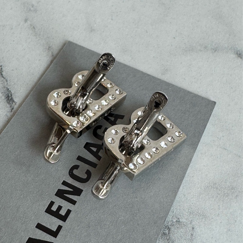 Balenciaga 銀色B小鑽耳環 ❤️🔥❤️🔥-6