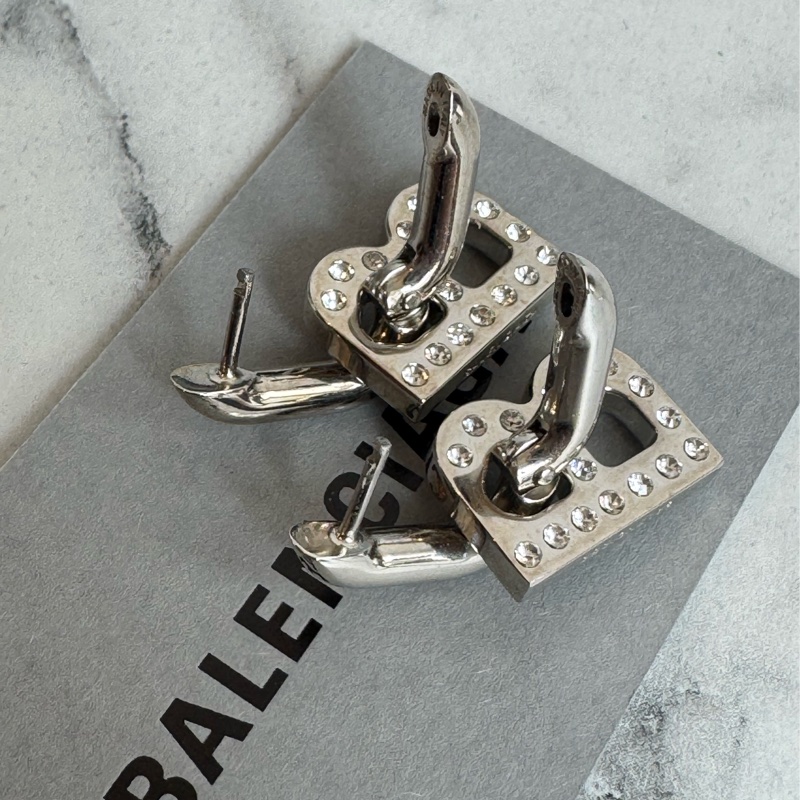 Balenciaga 銀色B小鑽耳環 ❤️🔥❤️🔥-7