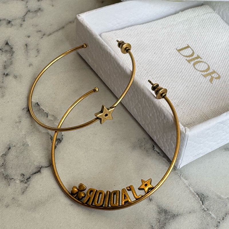 Dior金色半圓字母耳環❤️🔥❤️🔥❤️🔥-2