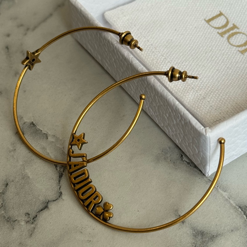 Dior金色半圓字母耳環❤️🔥❤️🔥❤️🔥-6