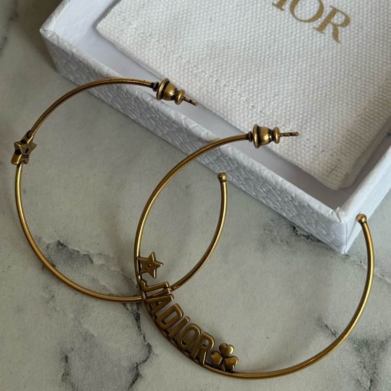 Dior金色半圓字母耳環❤️🔥❤️🔥❤️🔥-7