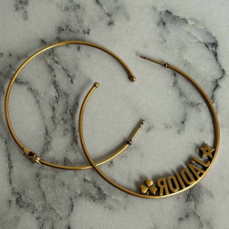 Dior金色半圓字母耳環❤️🔥❤️🔥❤️🔥-8