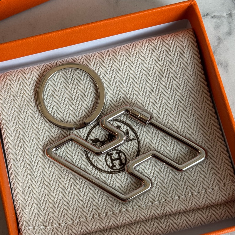 Hermea銀色H造型包釦/鑰匙圈-2