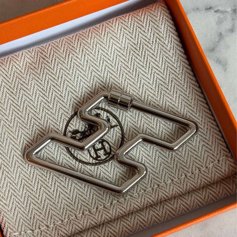 Hermea銀色H造型包釦/鑰匙圈-3