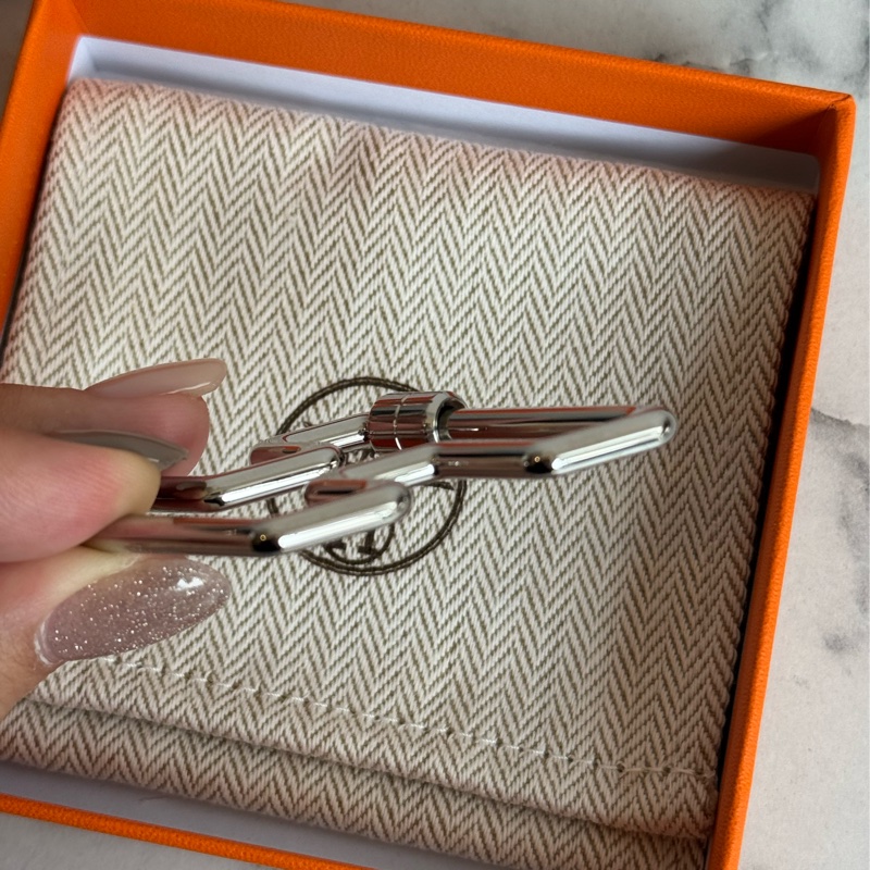 Hermea銀色H造型包釦/鑰匙圈-5