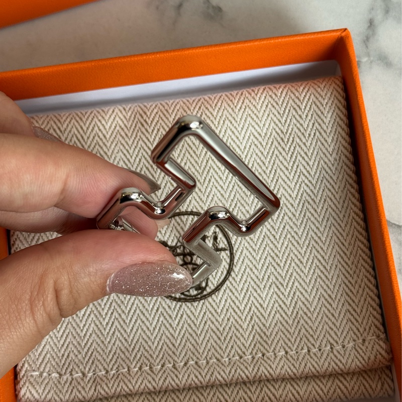 Hermea銀色H造型包釦/鑰匙圈-6