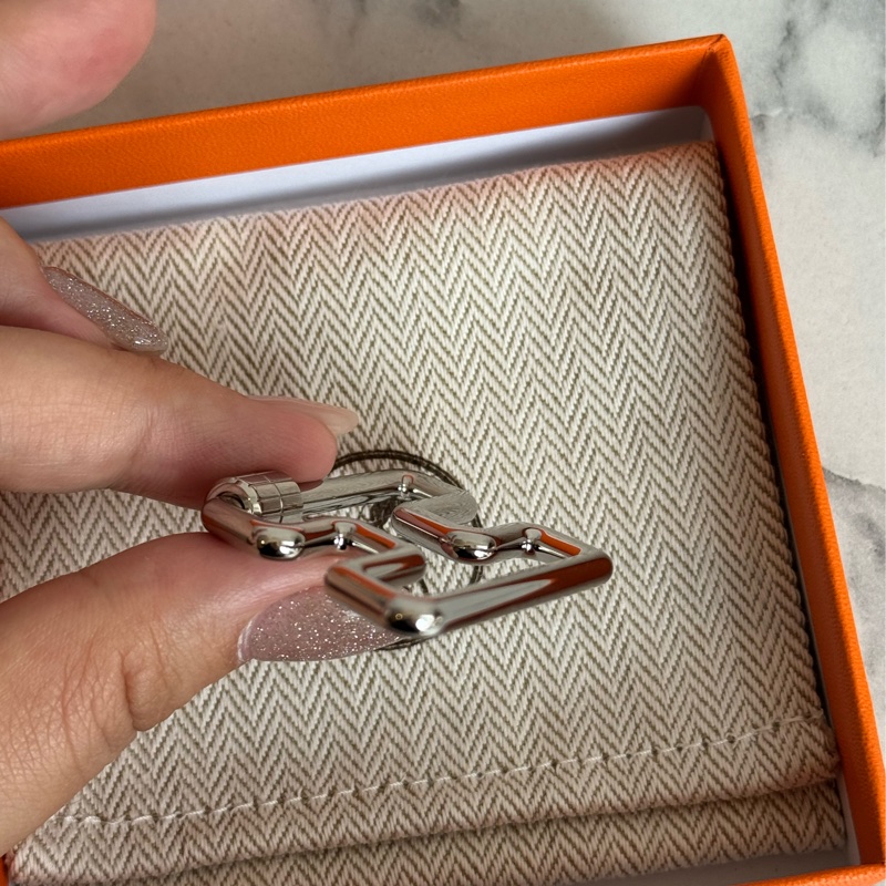 Hermea銀色H造型包釦/鑰匙圈-7