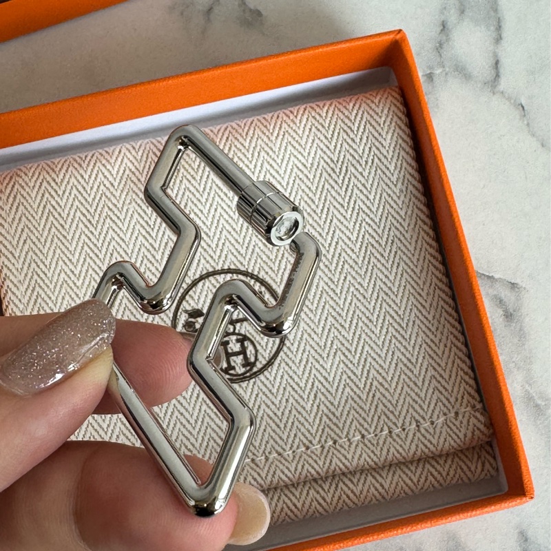 Hermea銀色H造型包釦/鑰匙圈-8