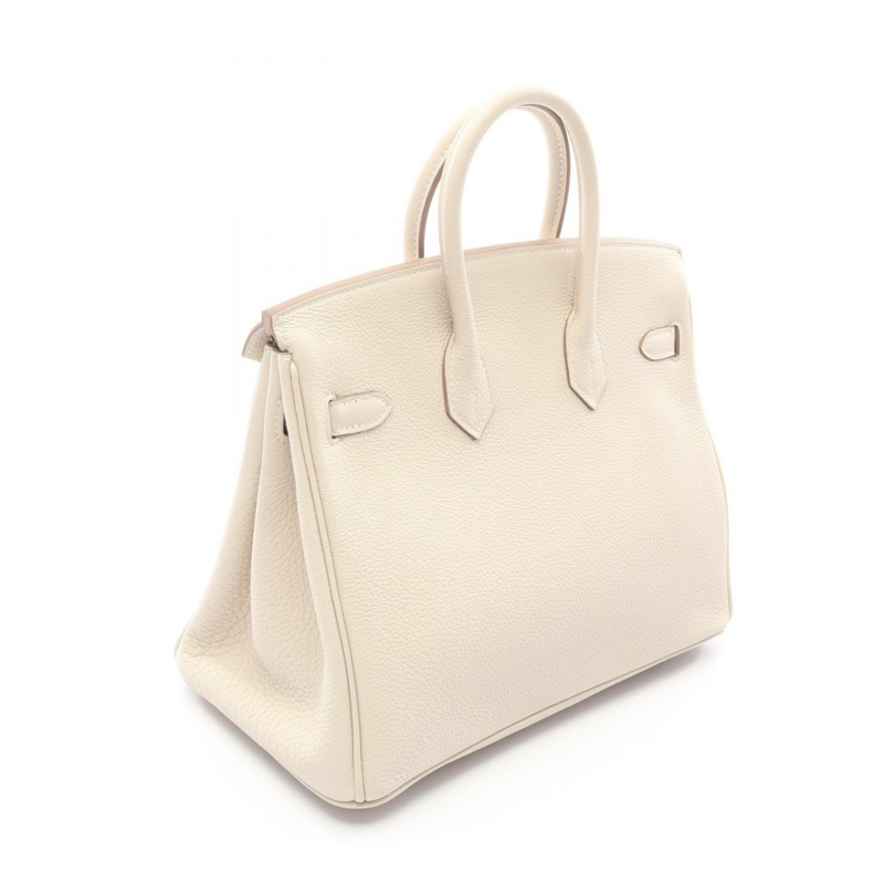 HERMES Birkin 25 手提包 Z Togo 皮革 craie 二手 女士 GHW-1