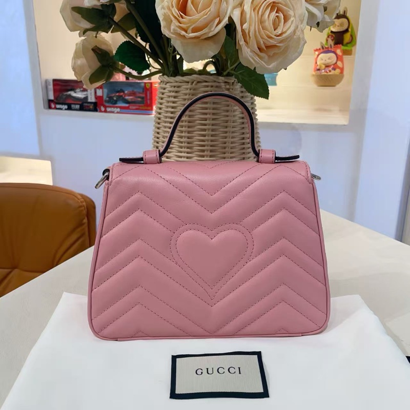 Gucci marmont粉色手提鏈條包-2