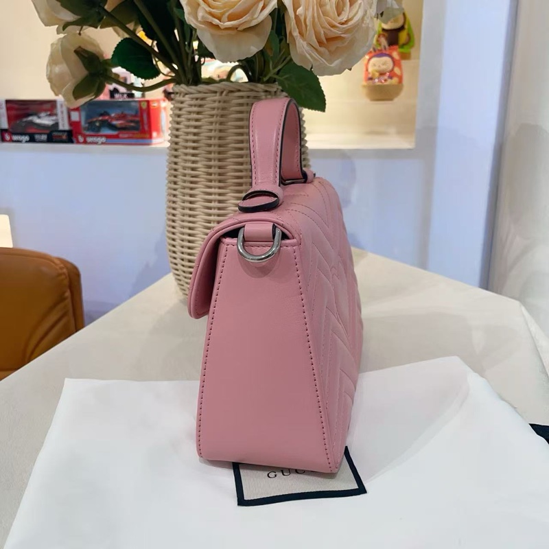 Gucci marmont粉色手提鏈條包-3