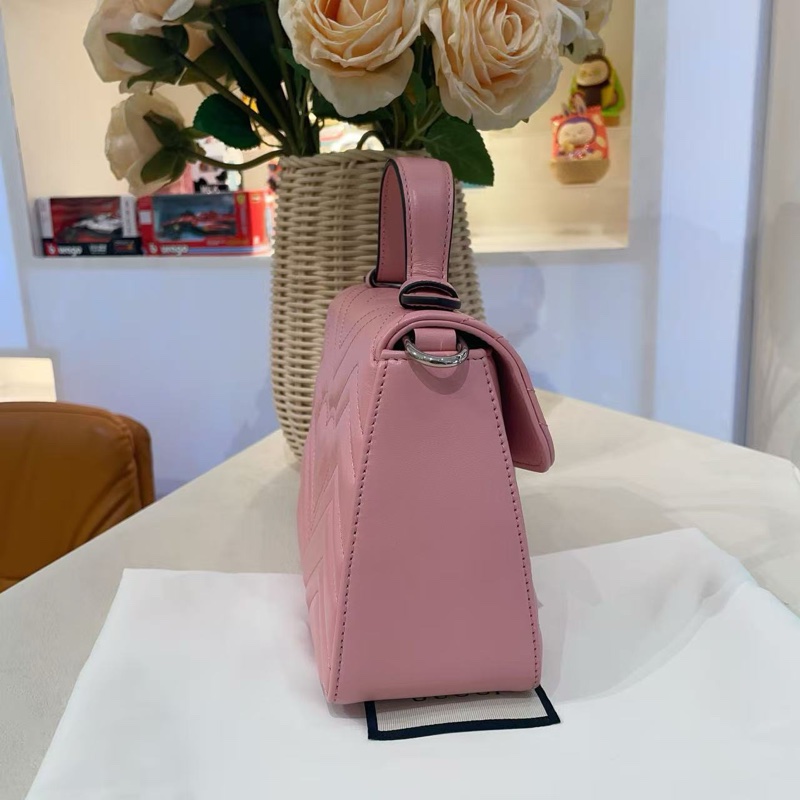 Gucci marmont粉色手提鏈條包-4