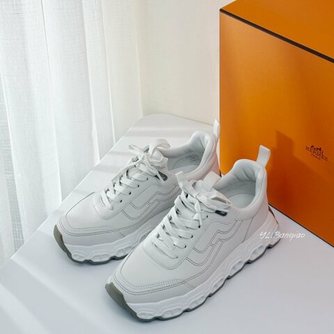 Y2028-HERMES Impulse白色大象灰豬鼻造型運動鞋