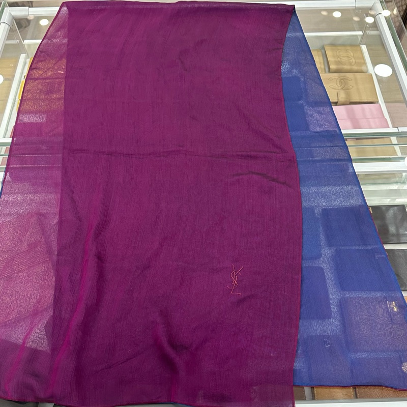 【赫蒂國際精品】 YSL 聖羅蘭 卡珊德拉圍巾 披肩 vintage-2