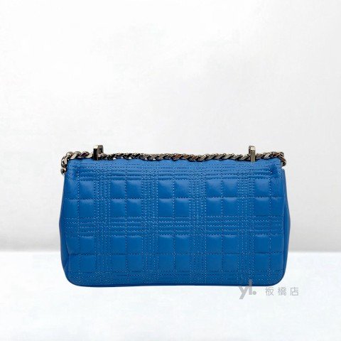 Y2027-BURBERRY LOLA絎縫藍色小羊皮鏈帶包-3