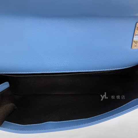 Y2027-BURBERRY LOLA絎縫藍色小羊皮鏈帶包-5