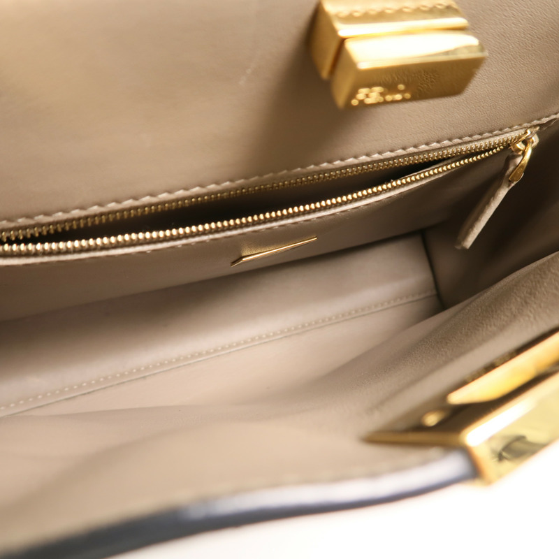 FENDI 牛皮皮革Peekaboo Small手挽肩背兩用袋-5