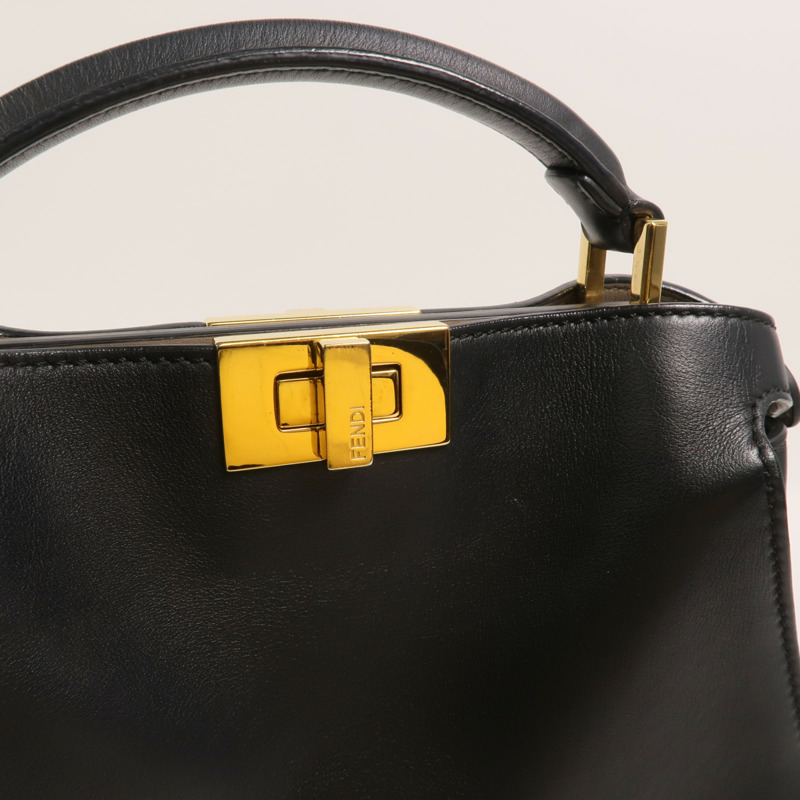 FENDI 牛皮皮革Peekaboo Small手挽肩背兩用袋-9