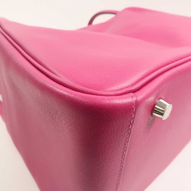 HERMES Evercolor皮革Lindy 30手挽肩背兩用袋Rose Pourpre-12