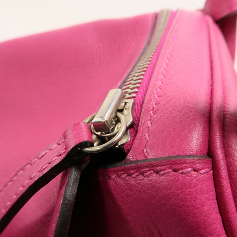 HERMES Evercolor皮革Lindy 30手挽肩背兩用袋Rose Pourpre-14