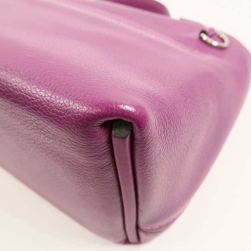 HERMES Evercolor皮革24/24 Mini手挽肩背兩用袋Anemone-13