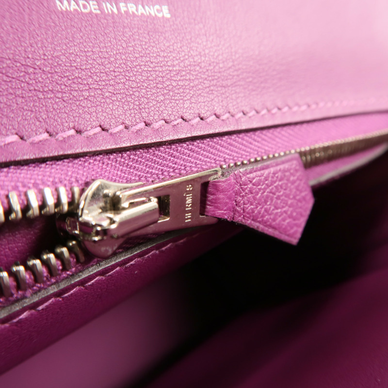 HERMES Evercolor皮革24/24 Mini手挽肩背兩用袋Anemone-15