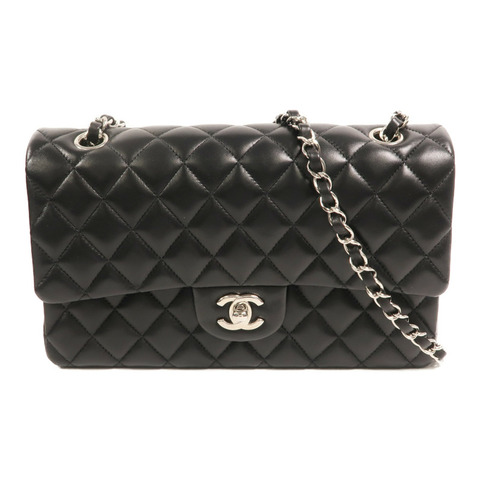 CHANEL 羊皮皮革Classic 25銀扣鏈帶肩背袋