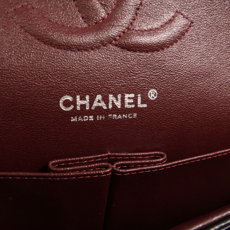 CHANEL 羊皮皮革Classic 25銀扣鏈帶肩背袋-5