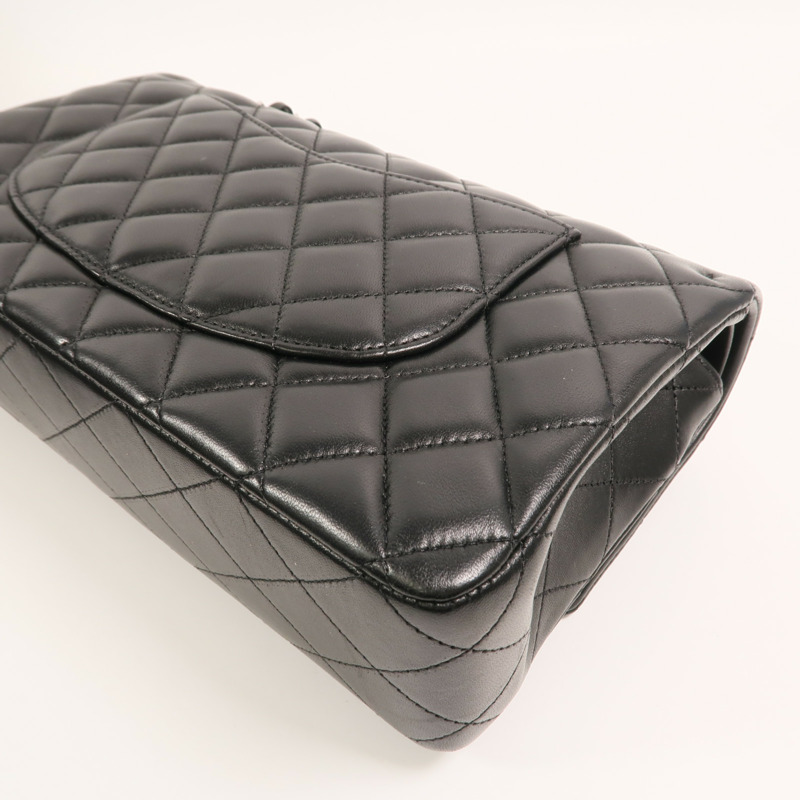 CHANEL 羊皮皮革Classic 25銀扣鏈帶肩背袋-13