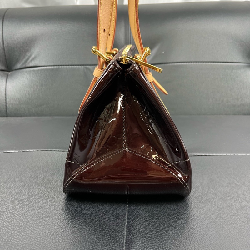 路易威登/LV 車釐子漆皮三角腋下包 中古款手提單肩包-2