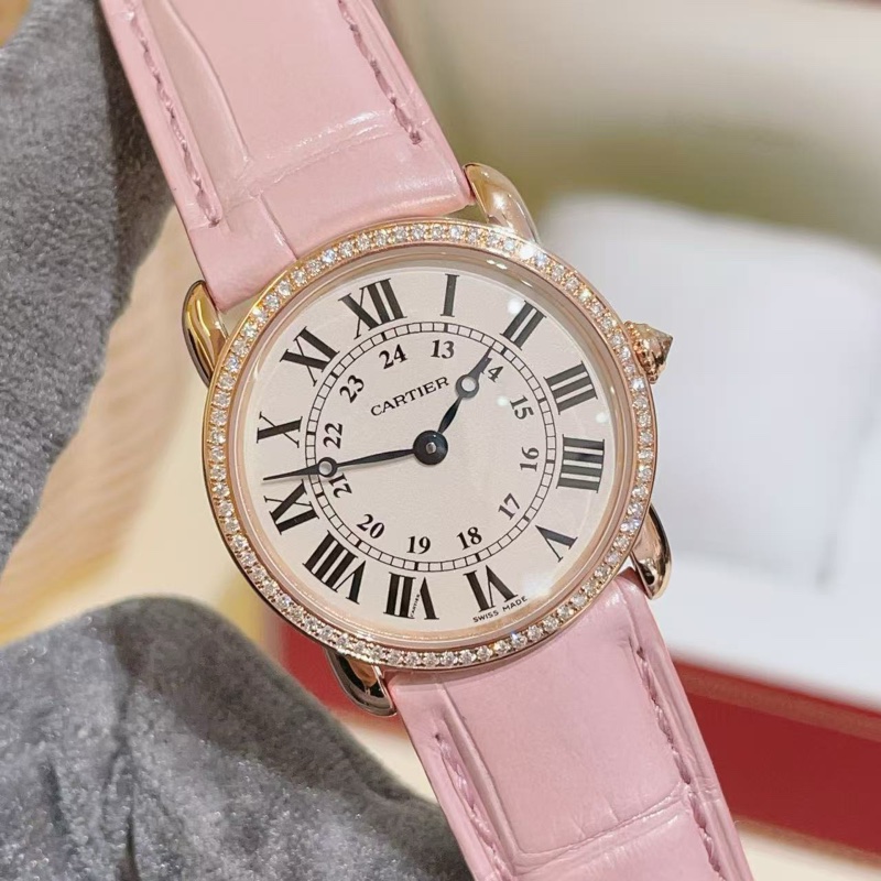 卡地亞倫敦WR000351玫瑰金原廠鑽石女表-1