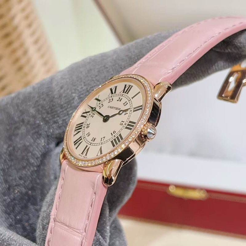 卡地亞倫敦WR000351玫瑰金原廠鑽石女表-2