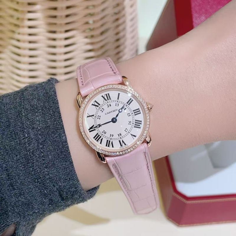 卡地亞倫敦WR000351玫瑰金原廠鑽石女表-4