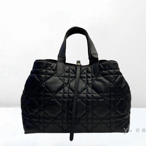 Y2024-DIOR Toujours黑籐格紋小牛皮大號手提包M2820-3