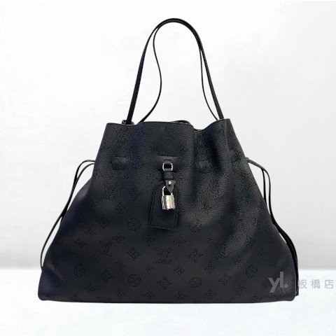 Y2023-LV Boundless黑牛皮雷射洞洞托特包M13179-1